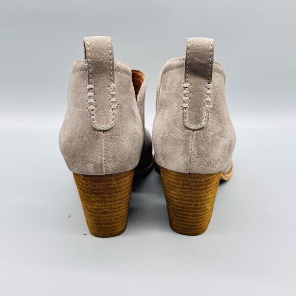 Jeffrey Campbell Boots Womens 6.5 Gray Suede Rosalee Cutout Ankle Booties Heel - Picture 5 of 9